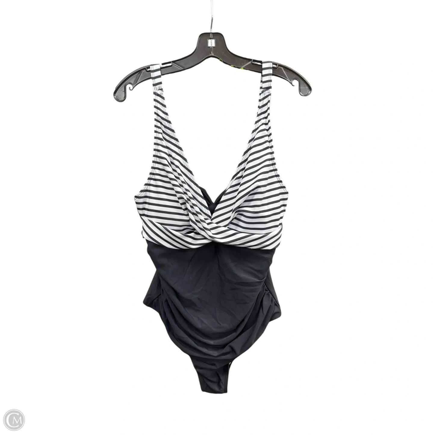 Swimsuit By Clothes Mentor In Black & White, Size: L