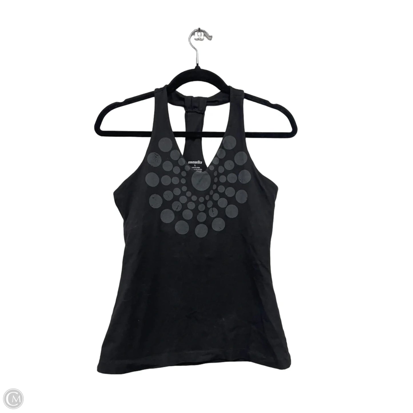 Athletic Tank Top By Marika In Black & Grey, Size: L