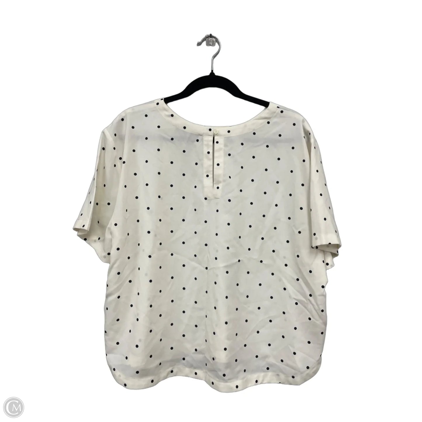 Top Short Sleeve By Loft In Black & Cream, Size: Xl