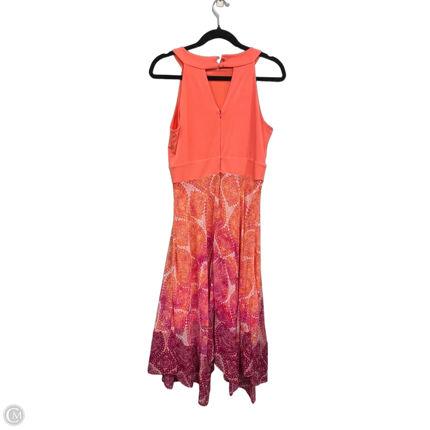 Dress Casual Midi By Sandra Darren In Orange & Purple, Size: 10