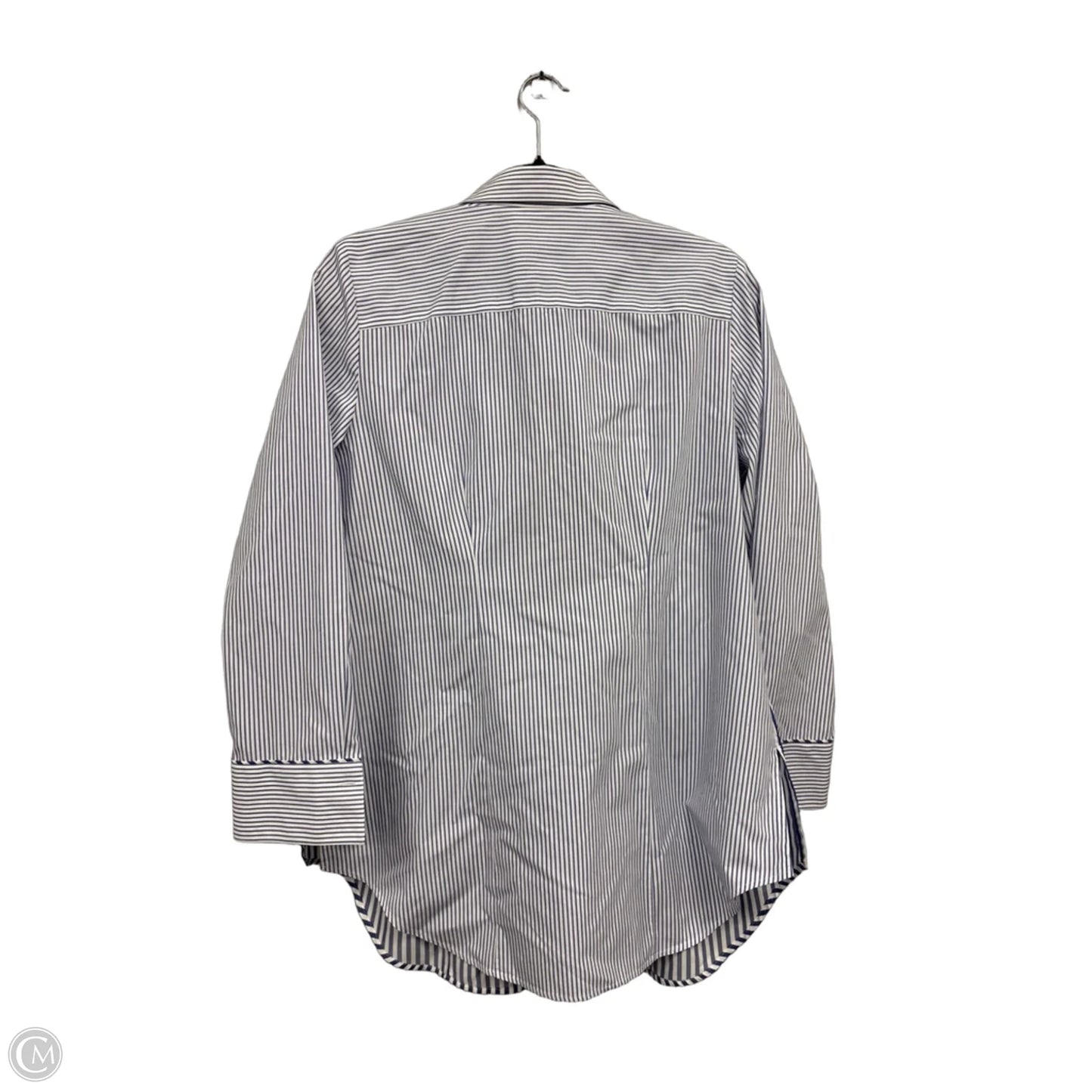 Top Long Sleeve By Chicos In Blue & White, Size: S