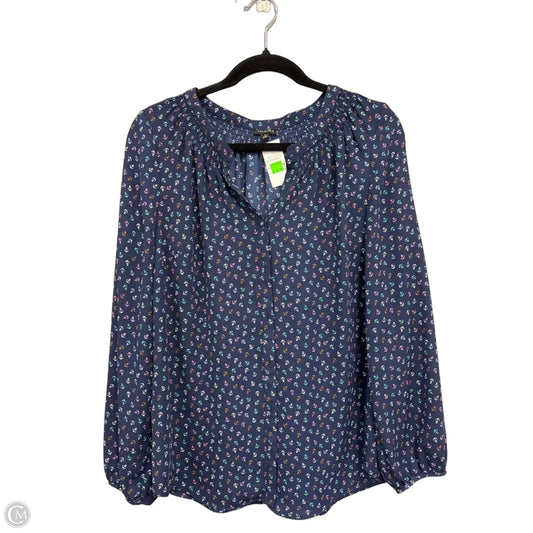 Top Long Sleeve By Talbots In Blue & Purple, Size: M