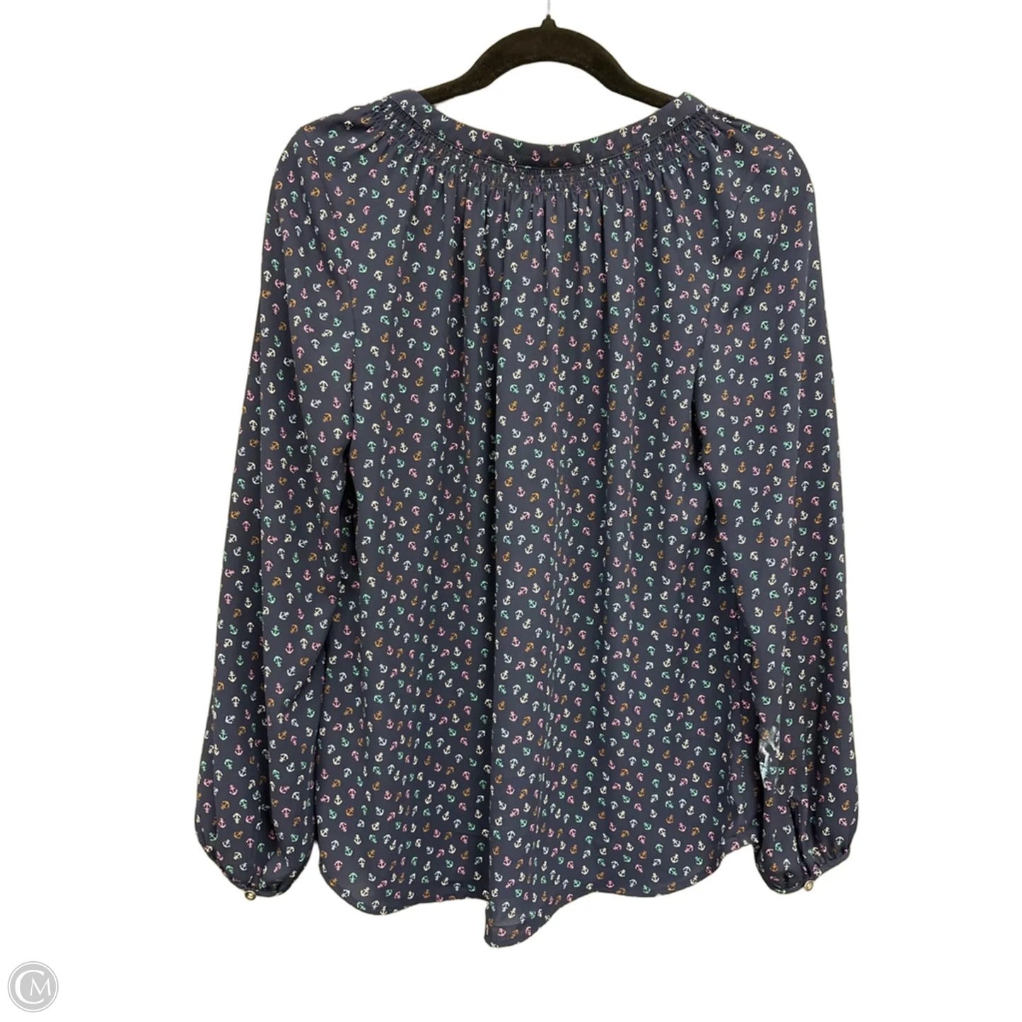 Top Long Sleeve By Talbots In Blue & Purple, Size: M