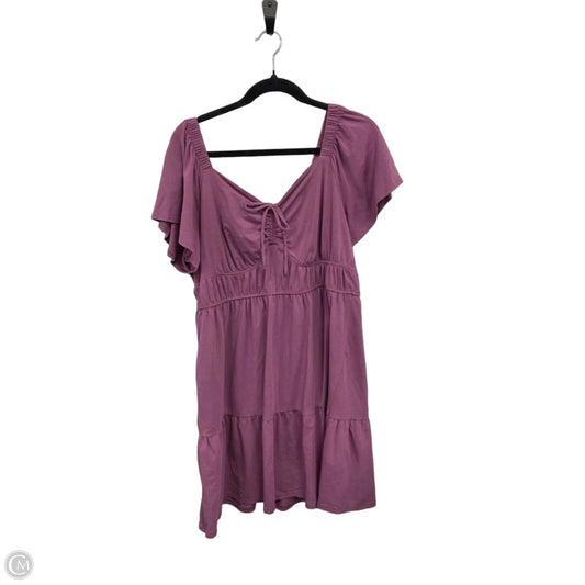 Dress Casual Short By Terra & Sky In Purple, Size: 0x