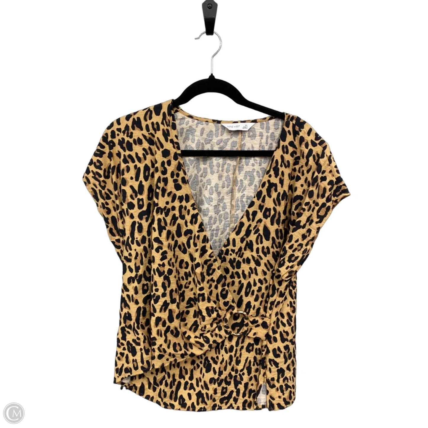 Top Short Sleeve By Nine West In Black & Brown, Size: Xl