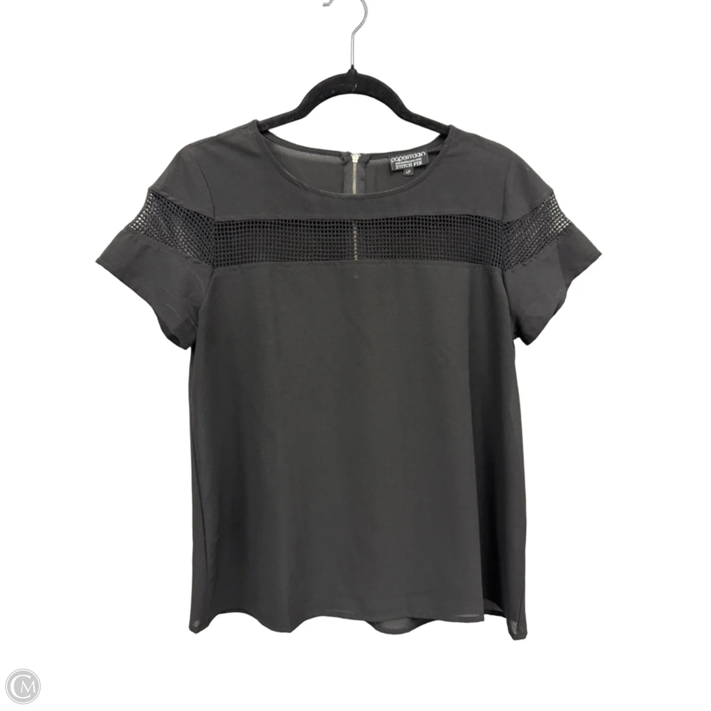 Top Short Sleeve By Papermoon In Black, Size: Lp