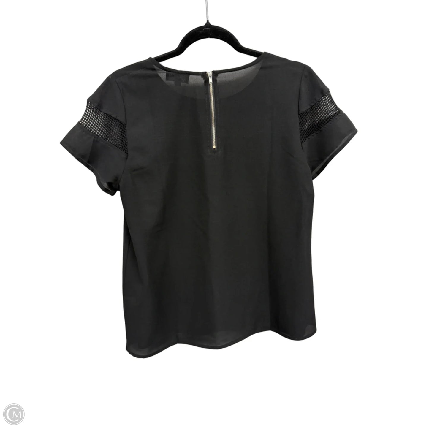 Top Short Sleeve By Papermoon In Black, Size: Lp