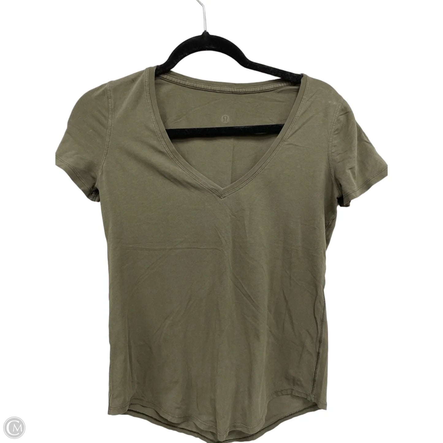 Athletic Top Short Sleeve By Lululemon In Green, Size: S