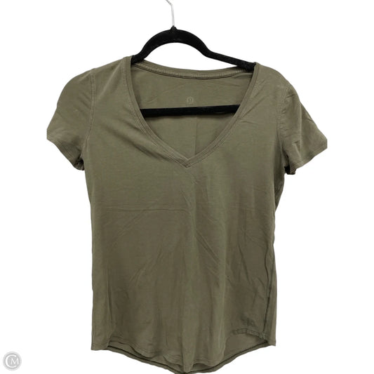 Athletic Top Short Sleeve By Lululemon In Green, Size: S