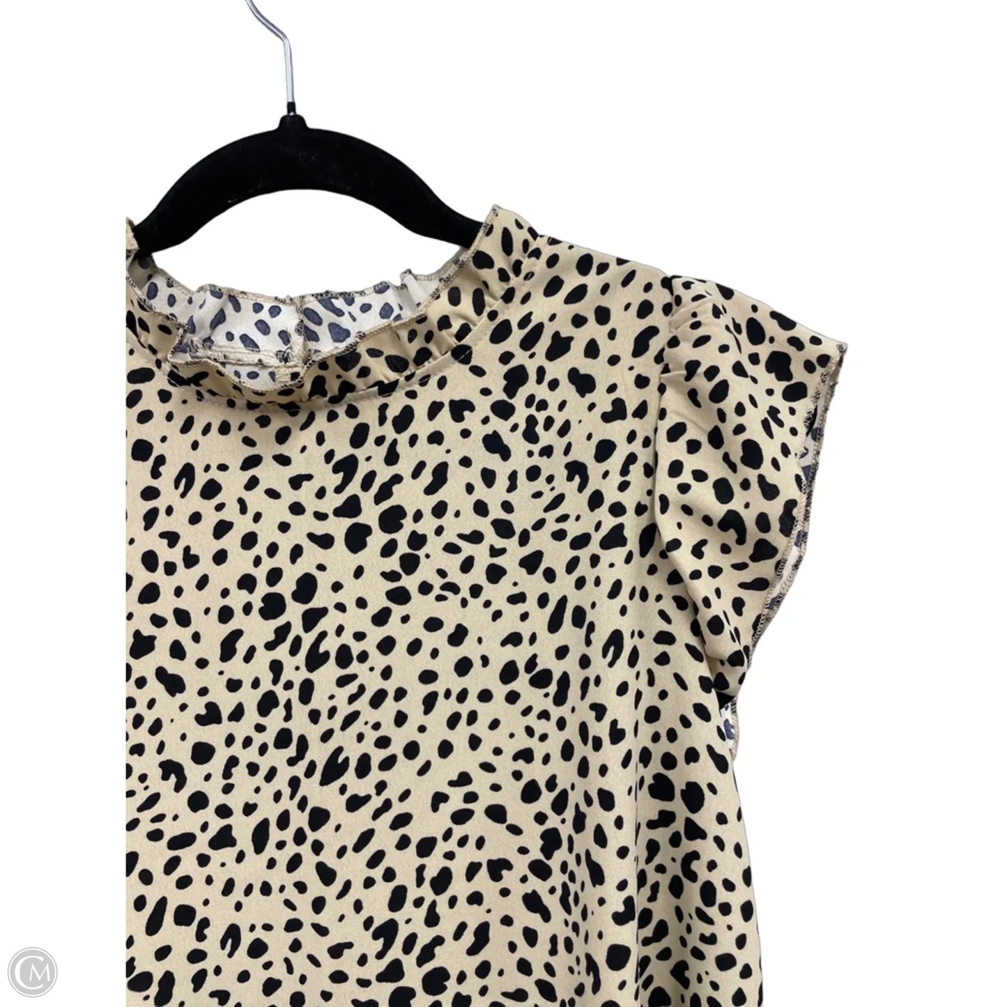 Top Sleeveless By Angashion In Black & Cream, Size: S