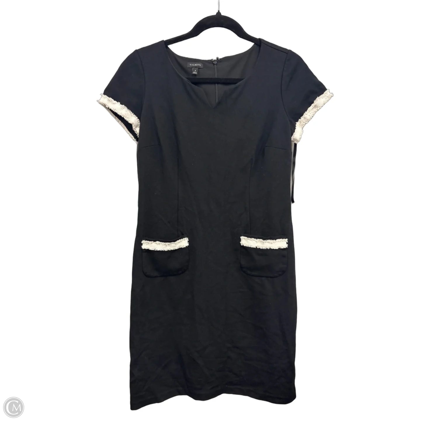 Dress Casual Midi By Talbots In Black & Cream, Size: 4