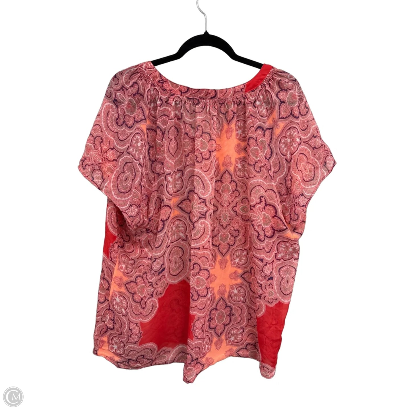 Top Short Sleeve By Ana In Pink & Red, Size: 1x
