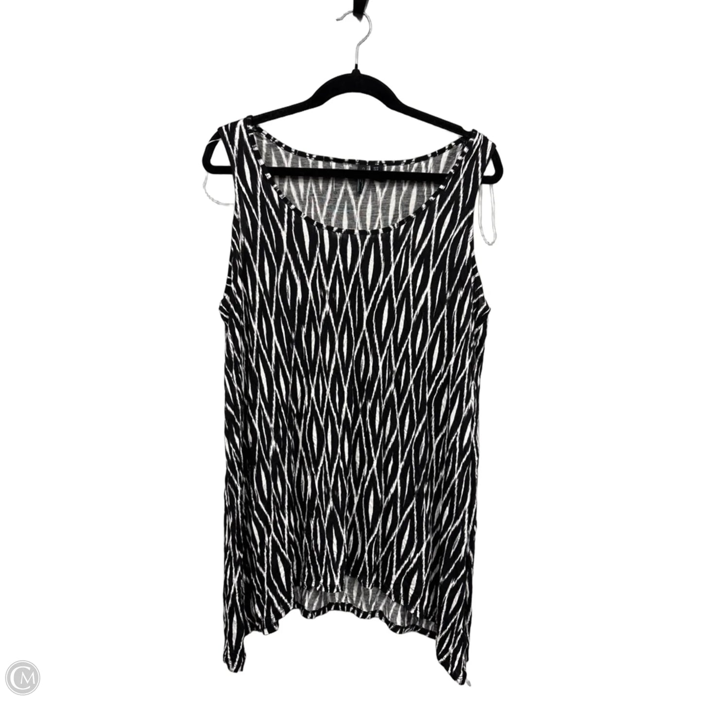 Top Sleeveless By Cynthia Rowley In Black & White, Size: 1x