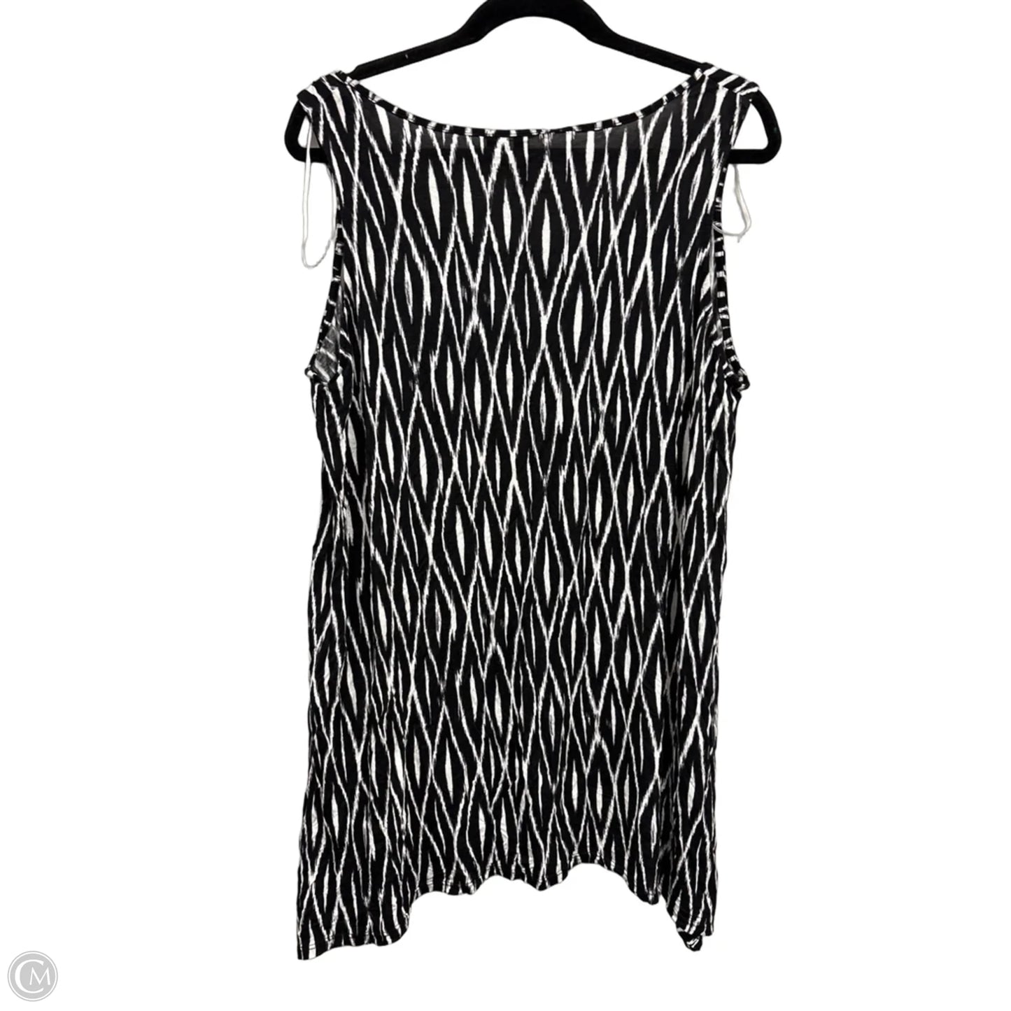 Top Sleeveless By Cynthia Rowley In Black & White, Size: 1x
