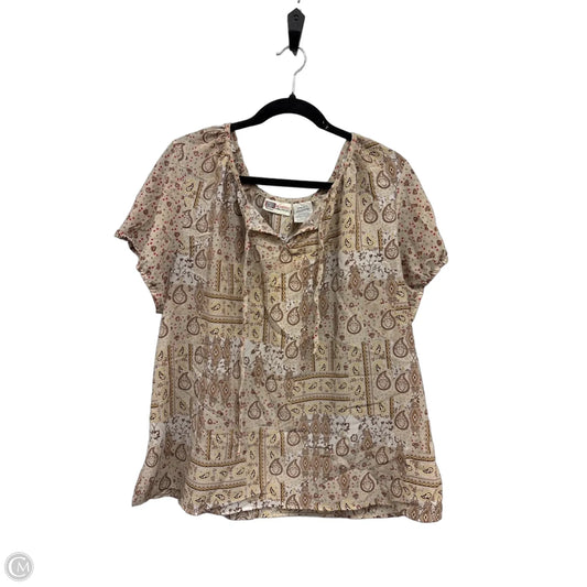 Top Short Sleeve By Faded Glory In Brown, Size: 3x