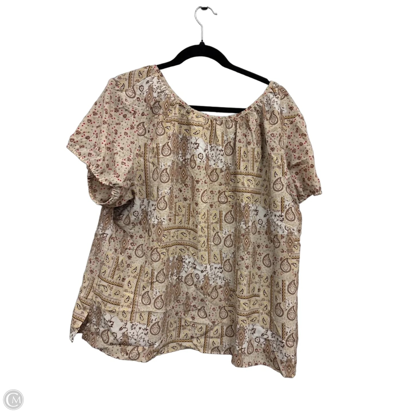 Top Short Sleeve By Faded Glory In Brown, Size: 3x