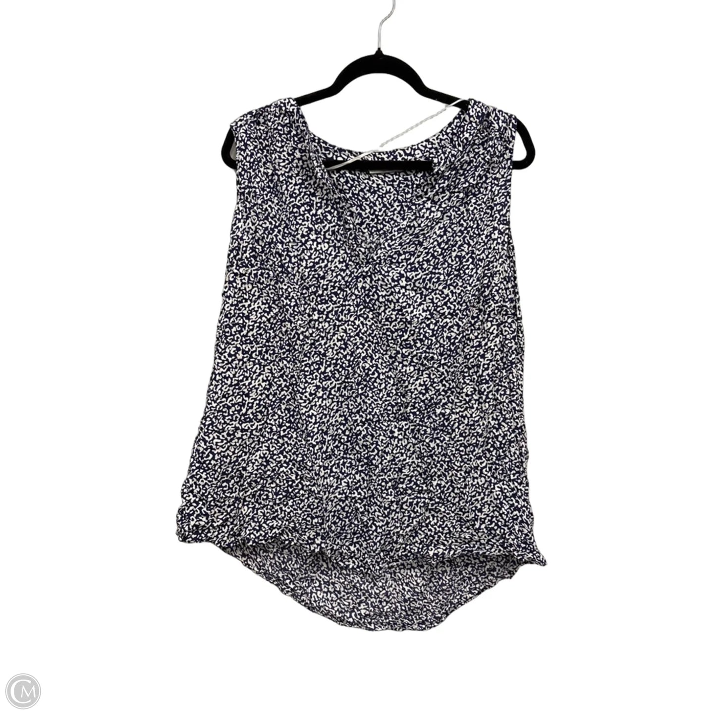 Top Sleeveless By Dalia In Blue & White, Size: 1x