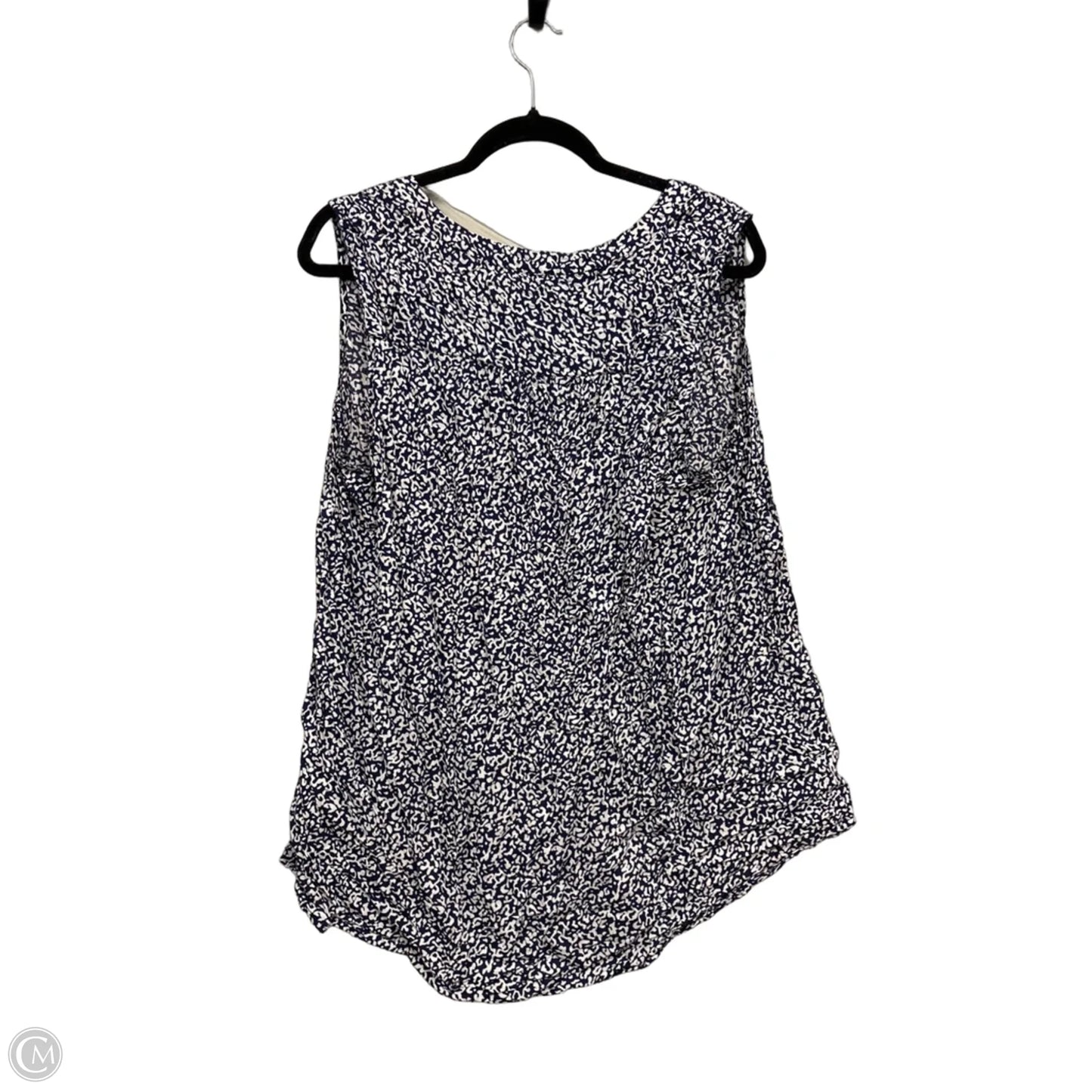 Top Sleeveless By Dalia In Blue & White, Size: 1x