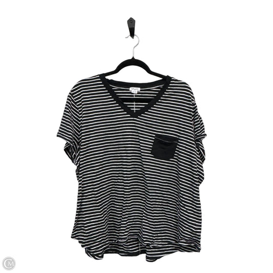 Top Short Sleeve By Splendid In Black & White, Size: 2x