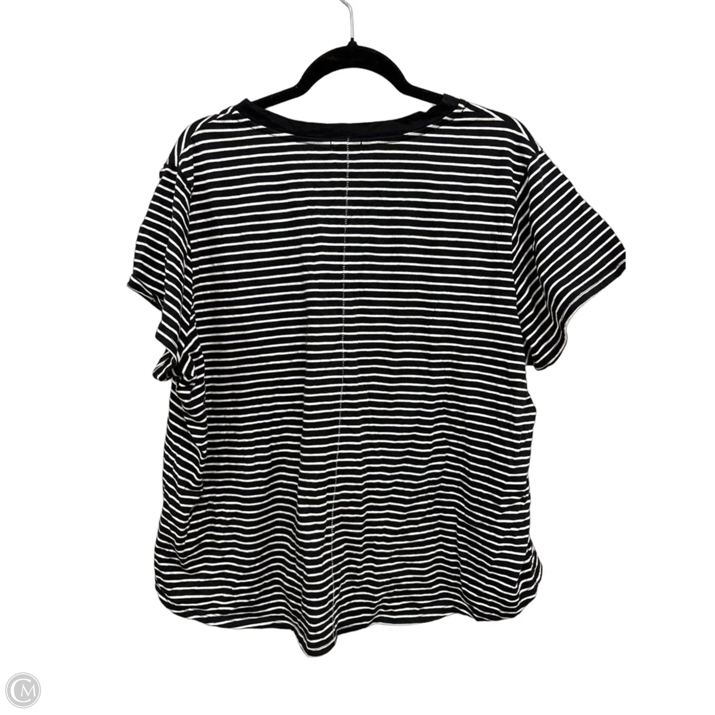 Top Short Sleeve By Splendid In Black & White, Size: 2x