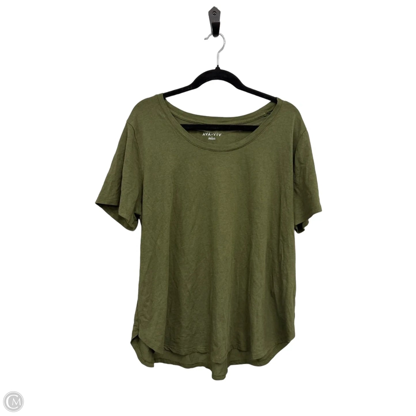 Top Short Sleeve By Ava & Viv In Green, Size: 1x
