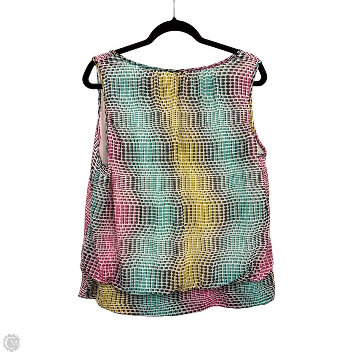 Top Sleeveless By Worthington In Green & Pink, Size: 1x