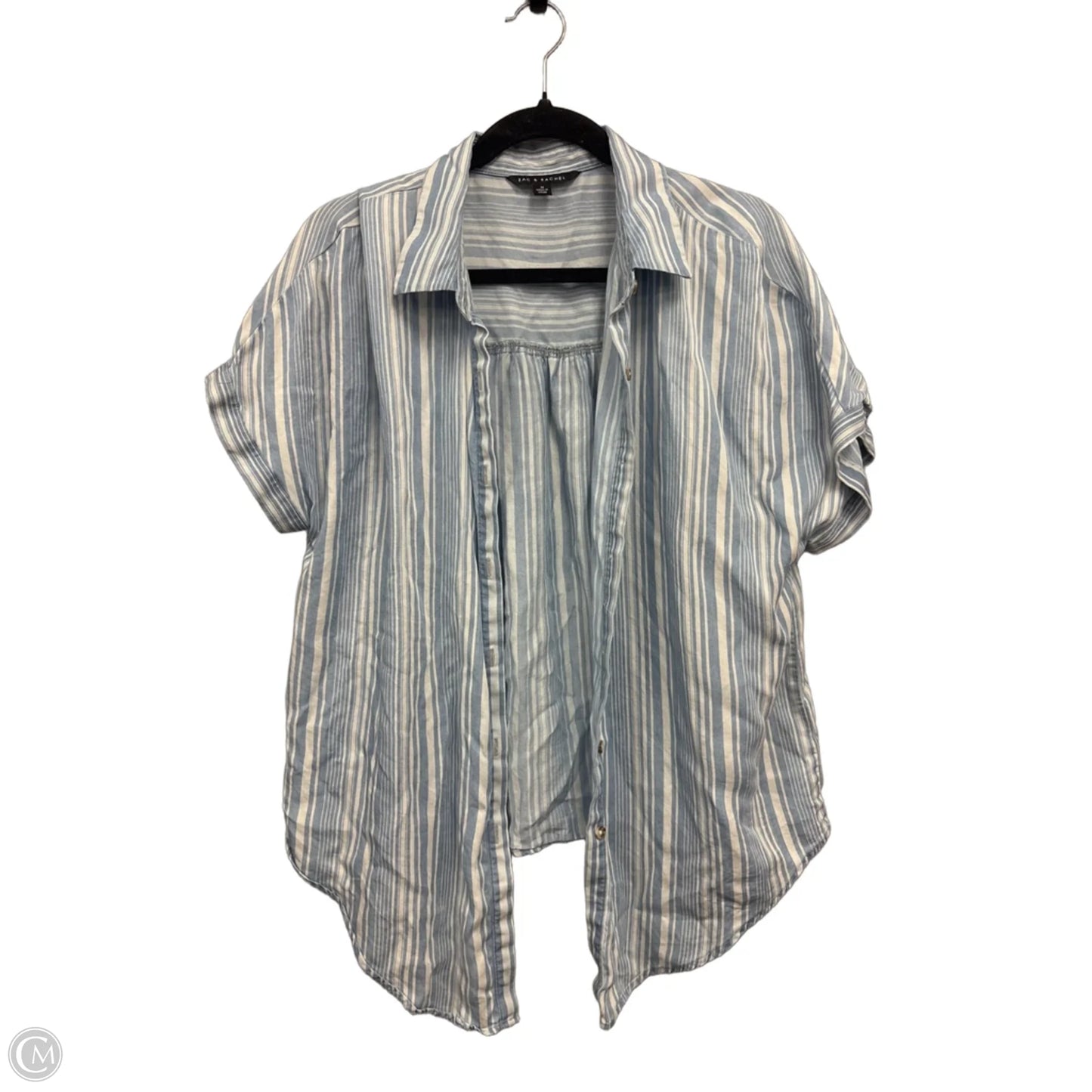 Top Short Sleeve By Zac And Rachel In Blue & White, Size: M