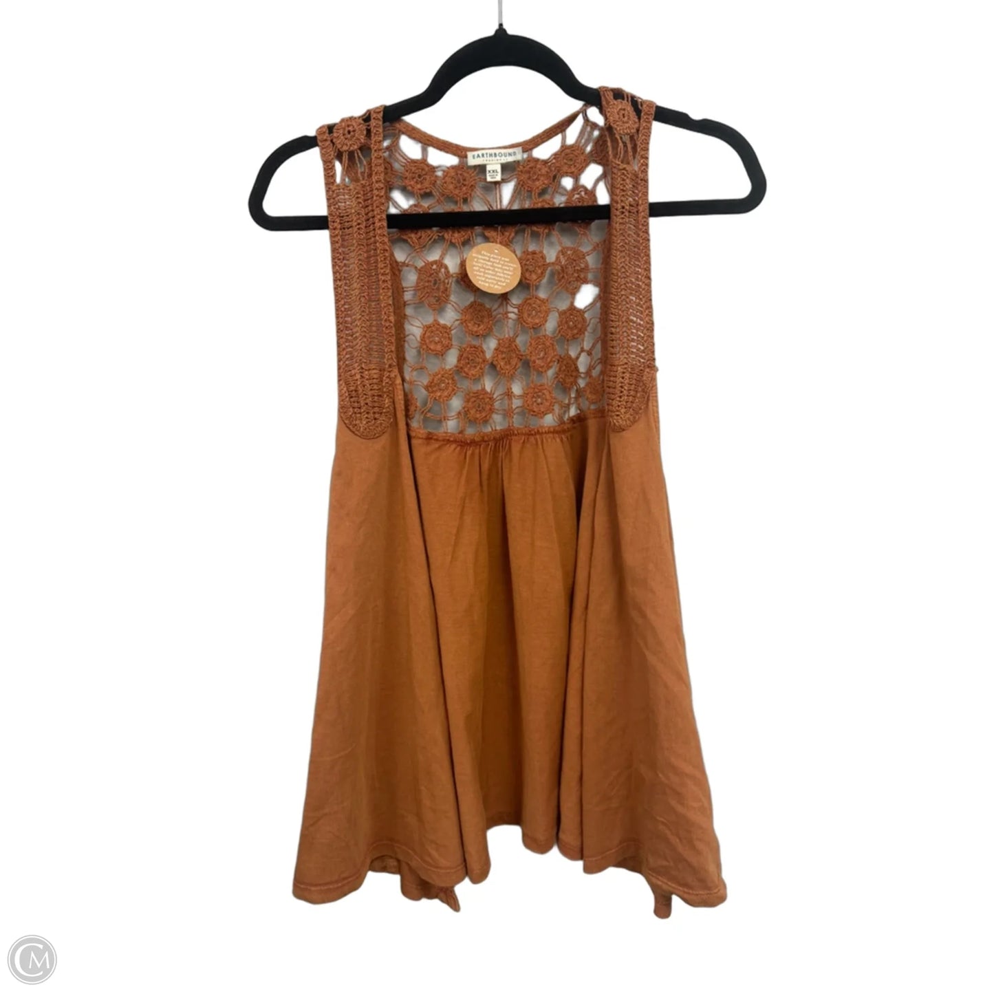 Top Sleeveless By Earthbound In Brown, Size: Xxl