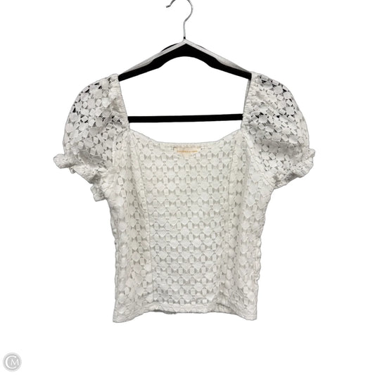 Top Short Sleeve By Monteau In White, Size: L