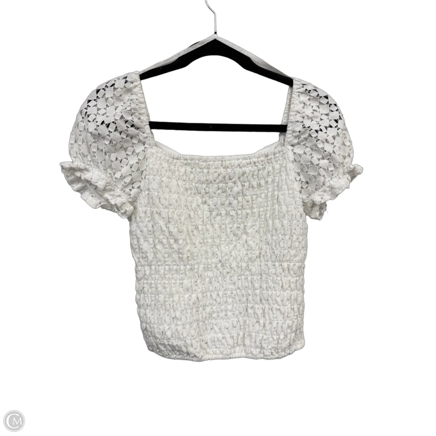 Top Short Sleeve By Monteau In White, Size: L