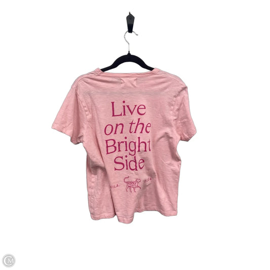 Top Short Sleeve Basic By Printfresh In Pink, Size: S