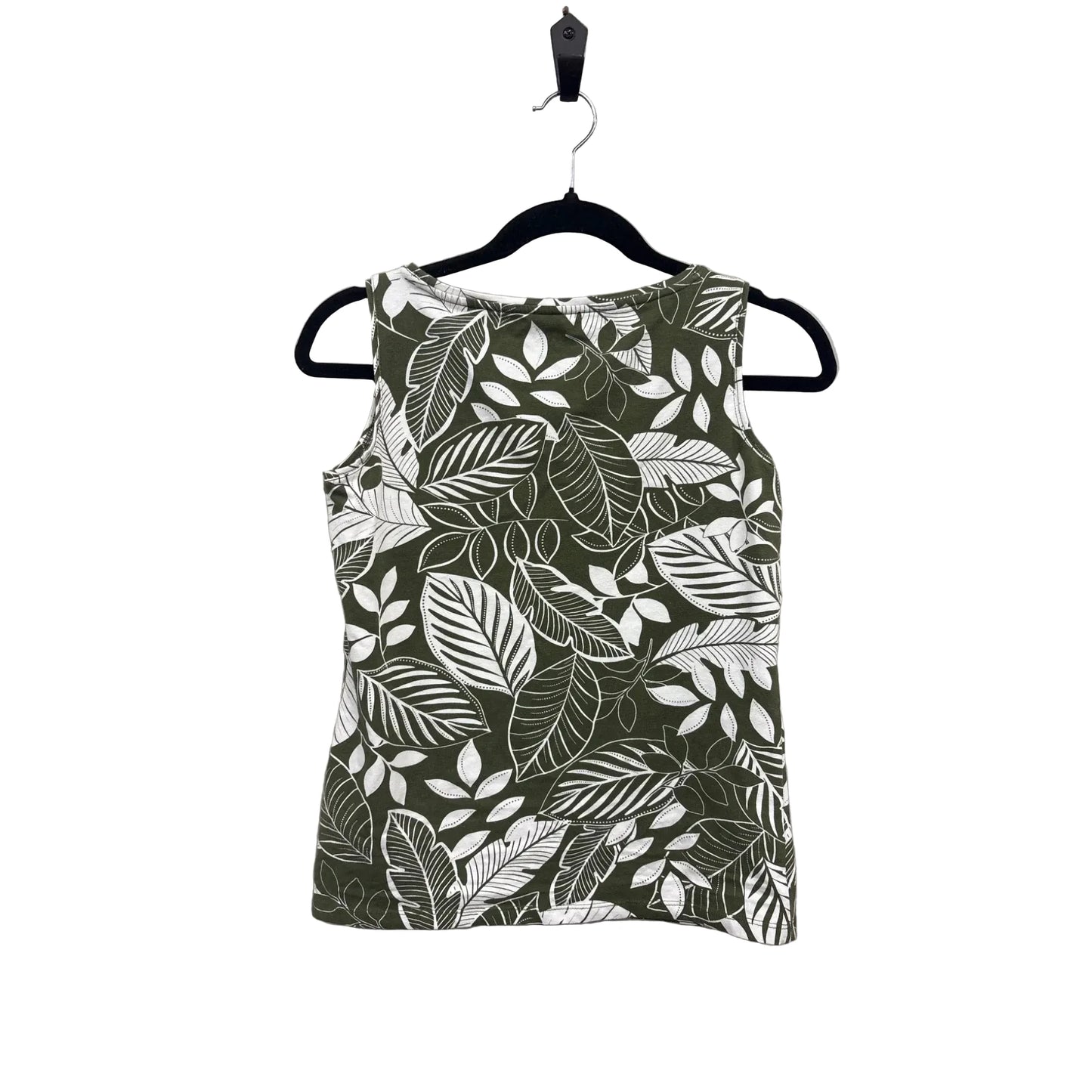 Top Sleeveless By Talbots In Green & White, Size: Sp