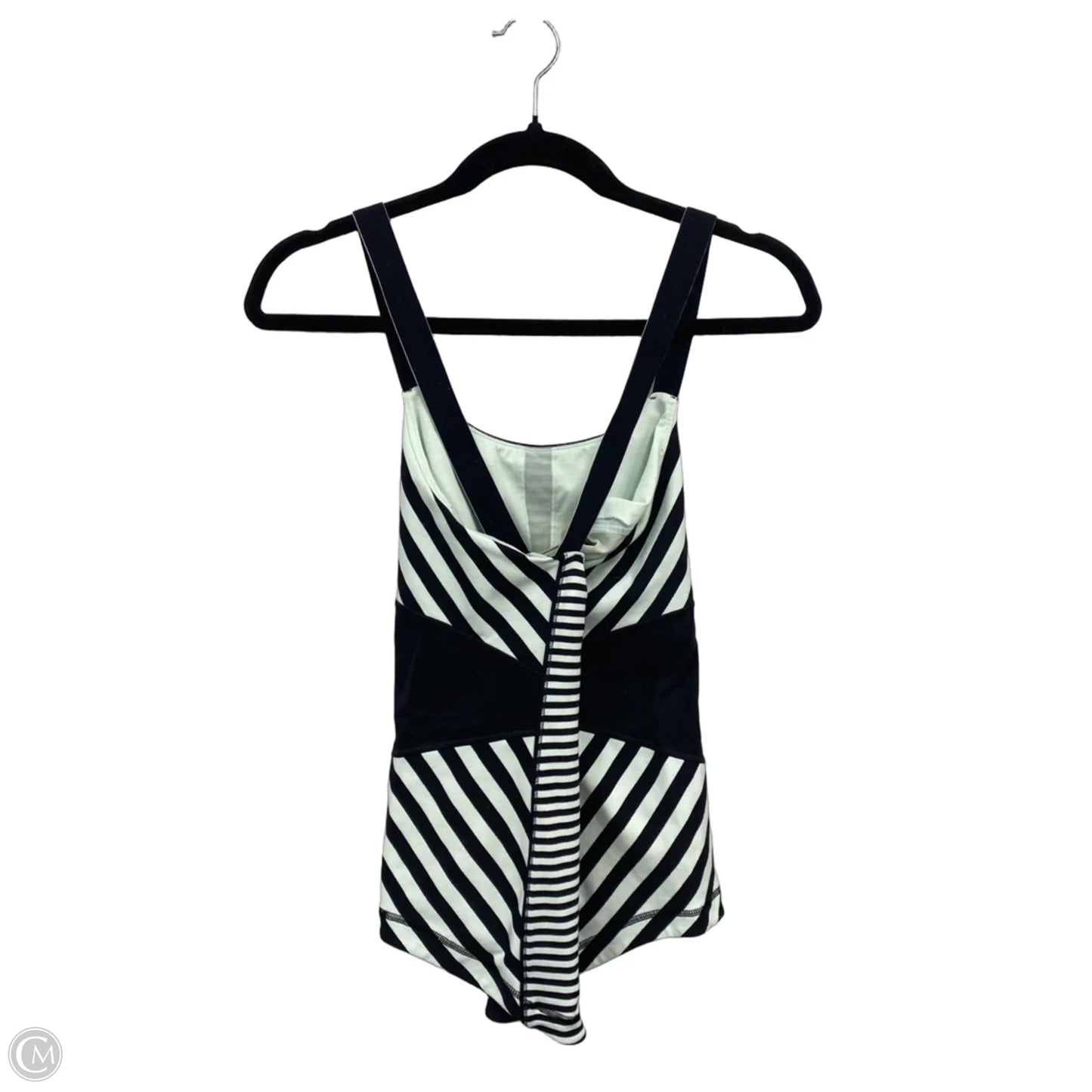 Athletic Tank Top By Lululemon In Black & Green, Size: 8
