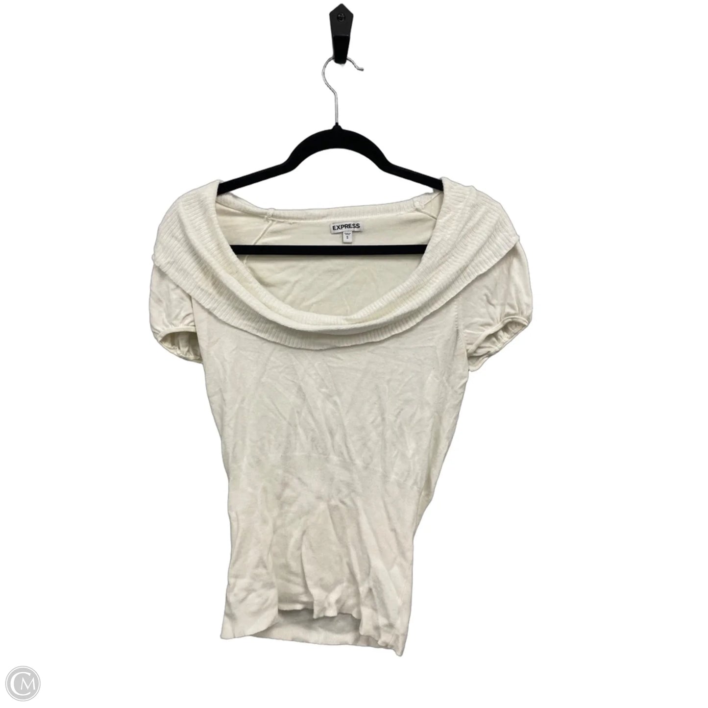 Top Short Sleeve By Express In Cream, Size: S
