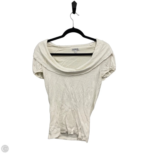 Top Short Sleeve By Express In Cream, Size: S