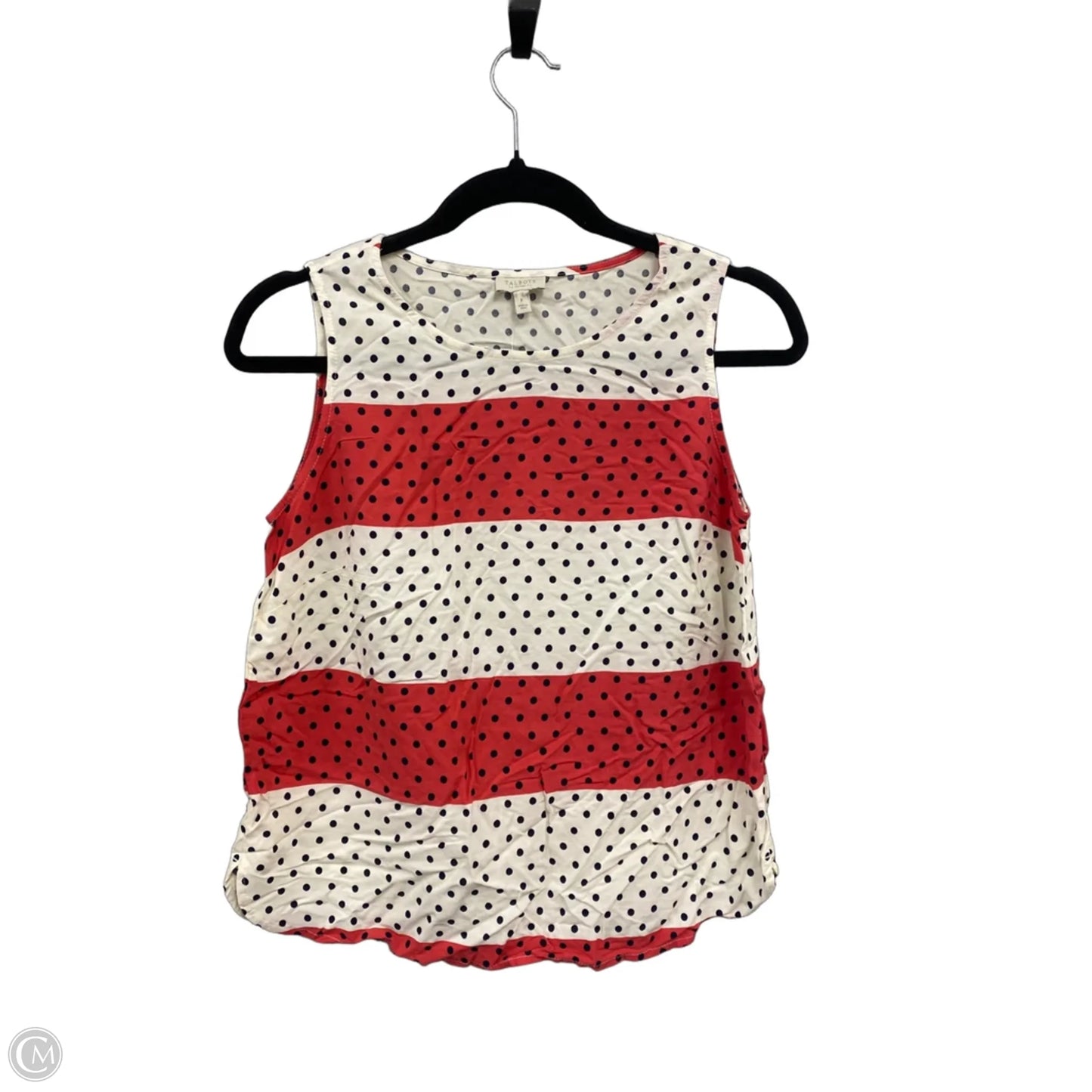 Top Sleeveless By Talbots In Cream & Red, Size: Sp