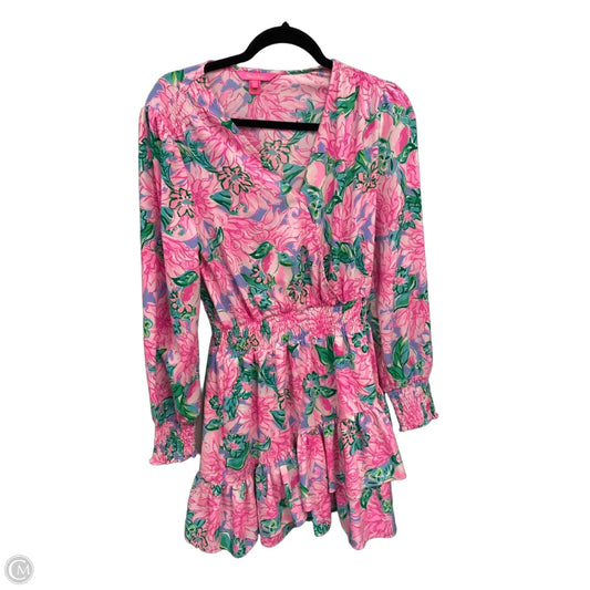 Dress Designer By Lilly Pulitzer In Green & Pink, Size: 6