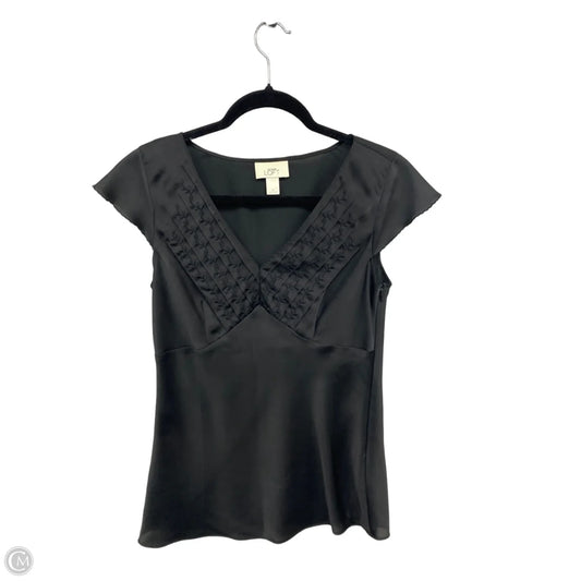 Blouse Short Sleeve By Loft In Black, Size: 4