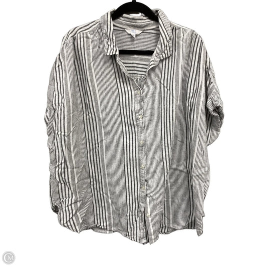 Top Short Sleeve By Time And Tru In Grey & White, Size: 3x