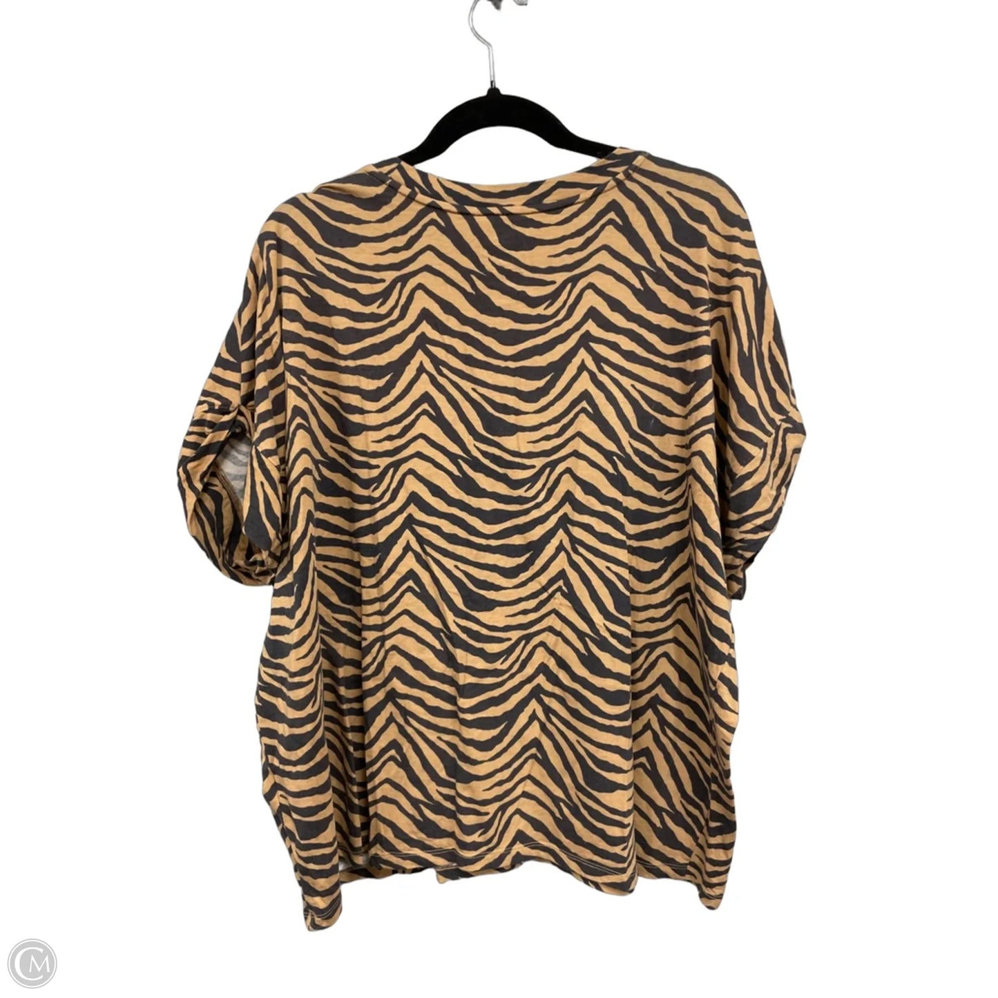 Top Short Sleeve By Banana Republic In Black & Brown, Size: Xl