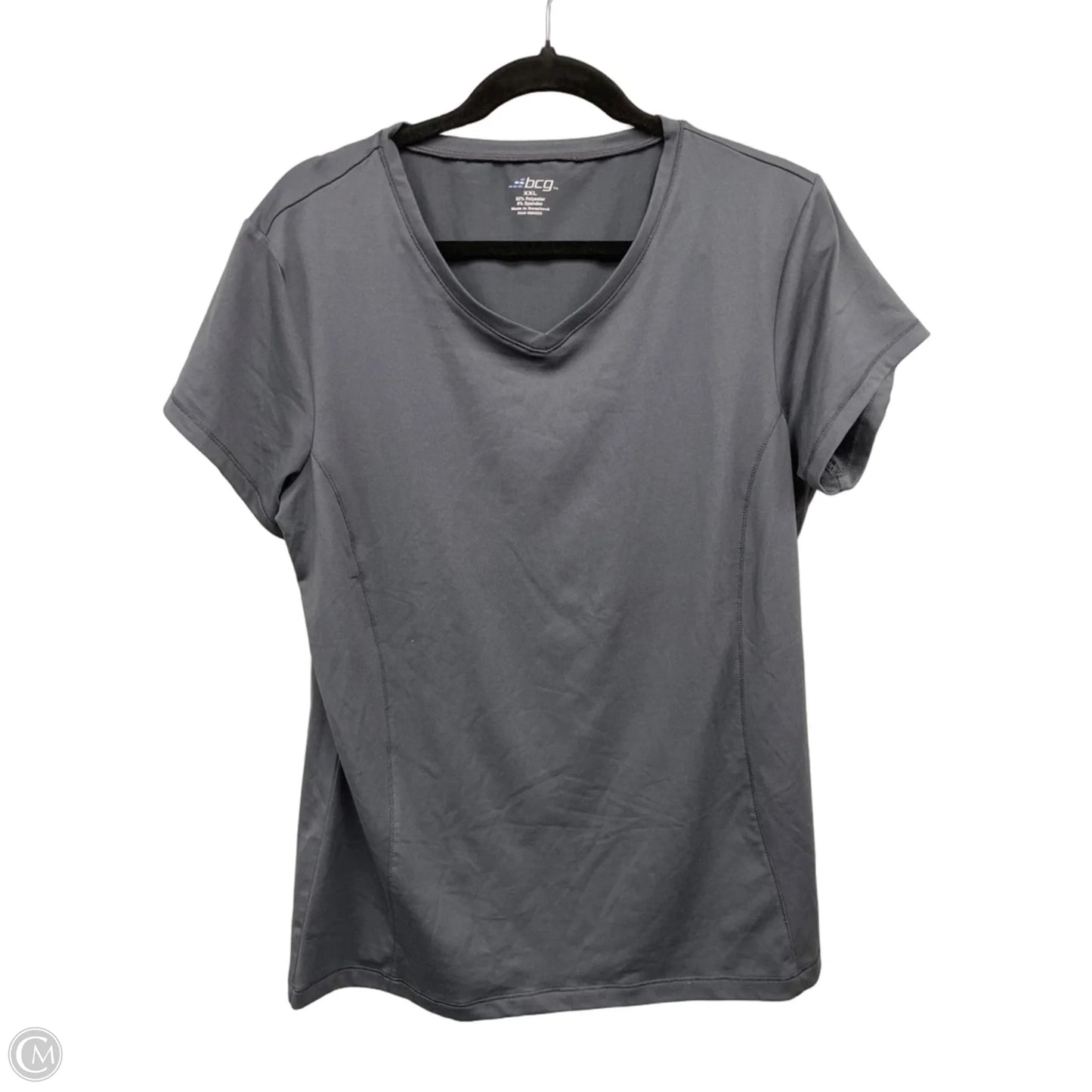 Athletic Top Short Sleeve By Bcg In Grey, Size: Xxl