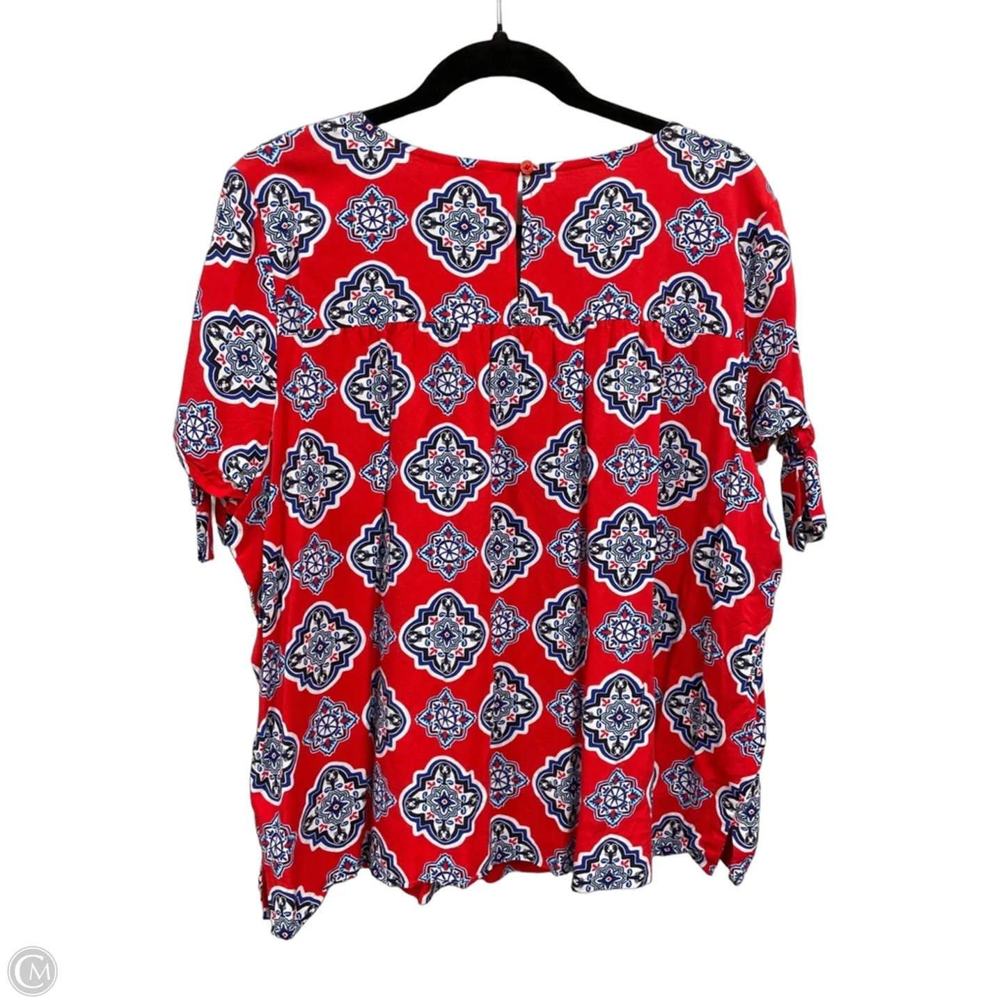 Top Short Sleeve By Crown And Ivy In Blue & Red, Size: Xxl