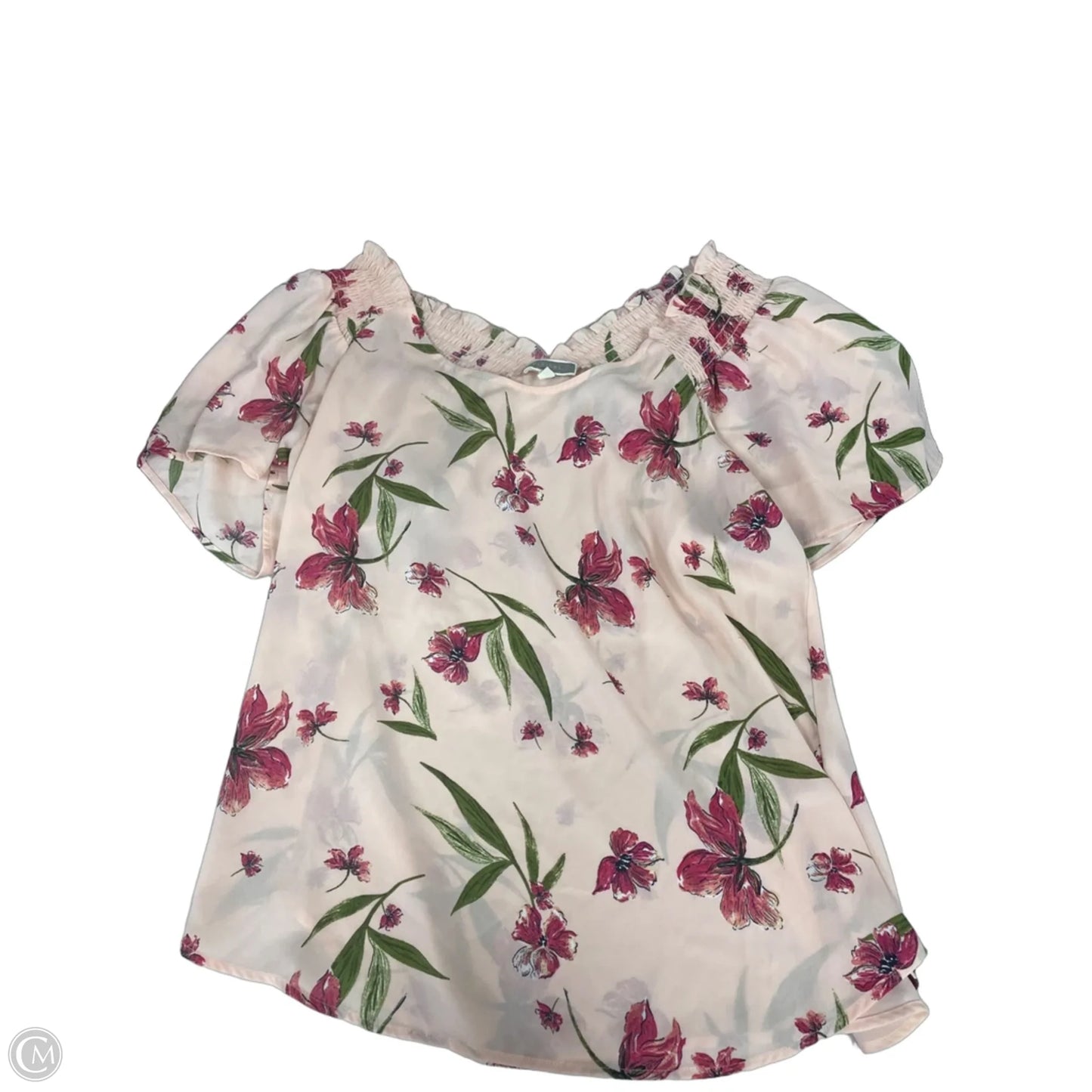Top Short Sleeve By Pleione In Floral Print, Size: S