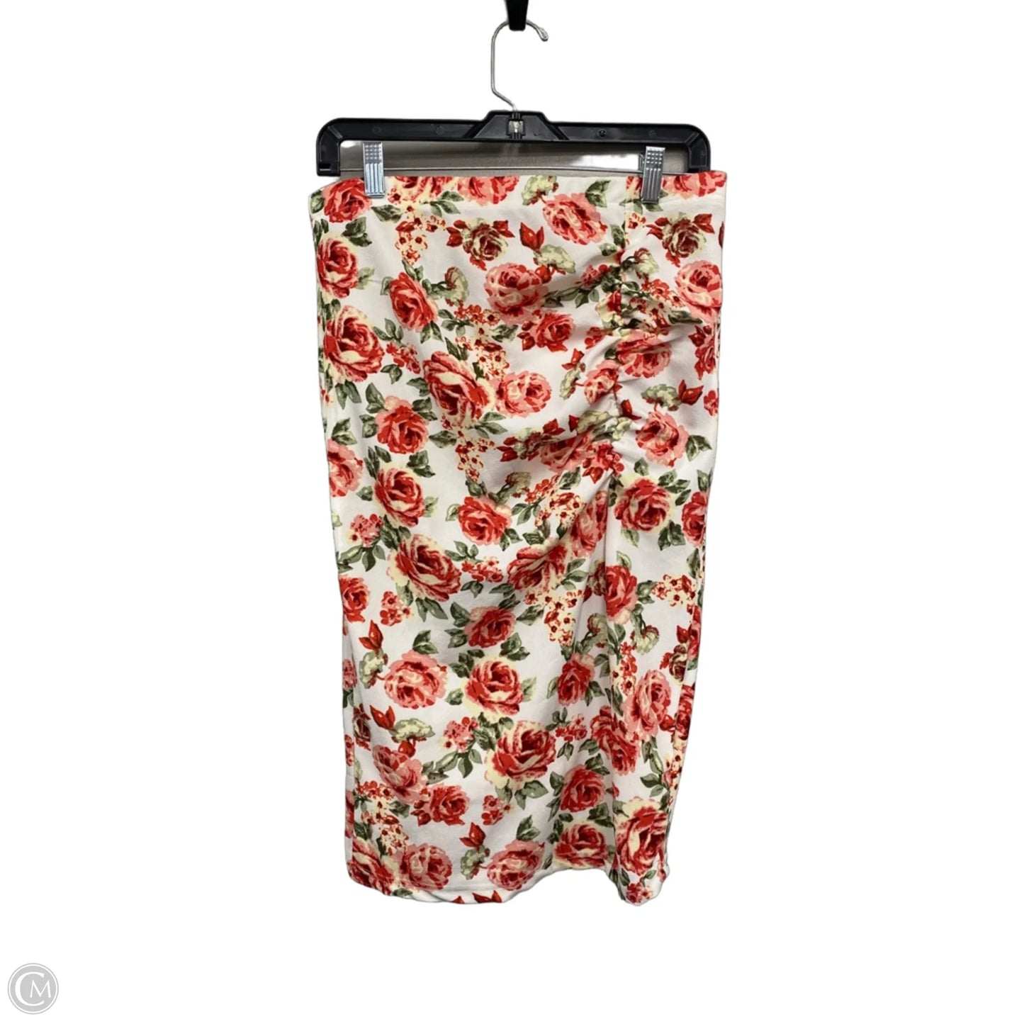 Skirt Midi By Shein In Red & White, Size: Xl