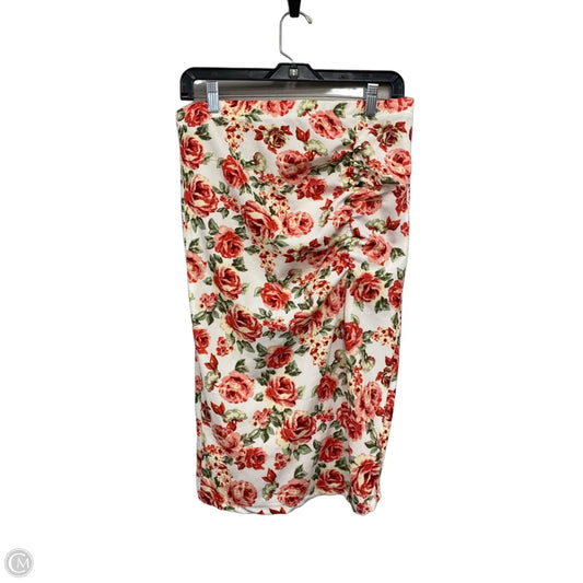 Skirt Midi By Shein In Red & White, Size: Xl