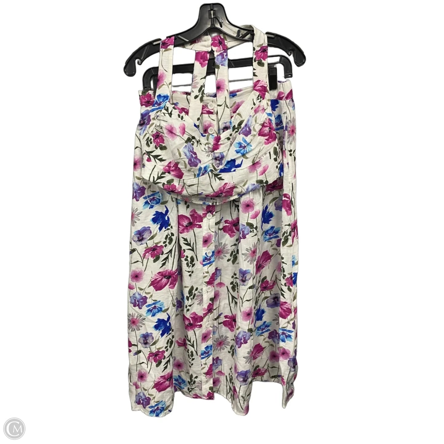 Skirt Set 2pc By Haute Monde In Purple & White, Size: L