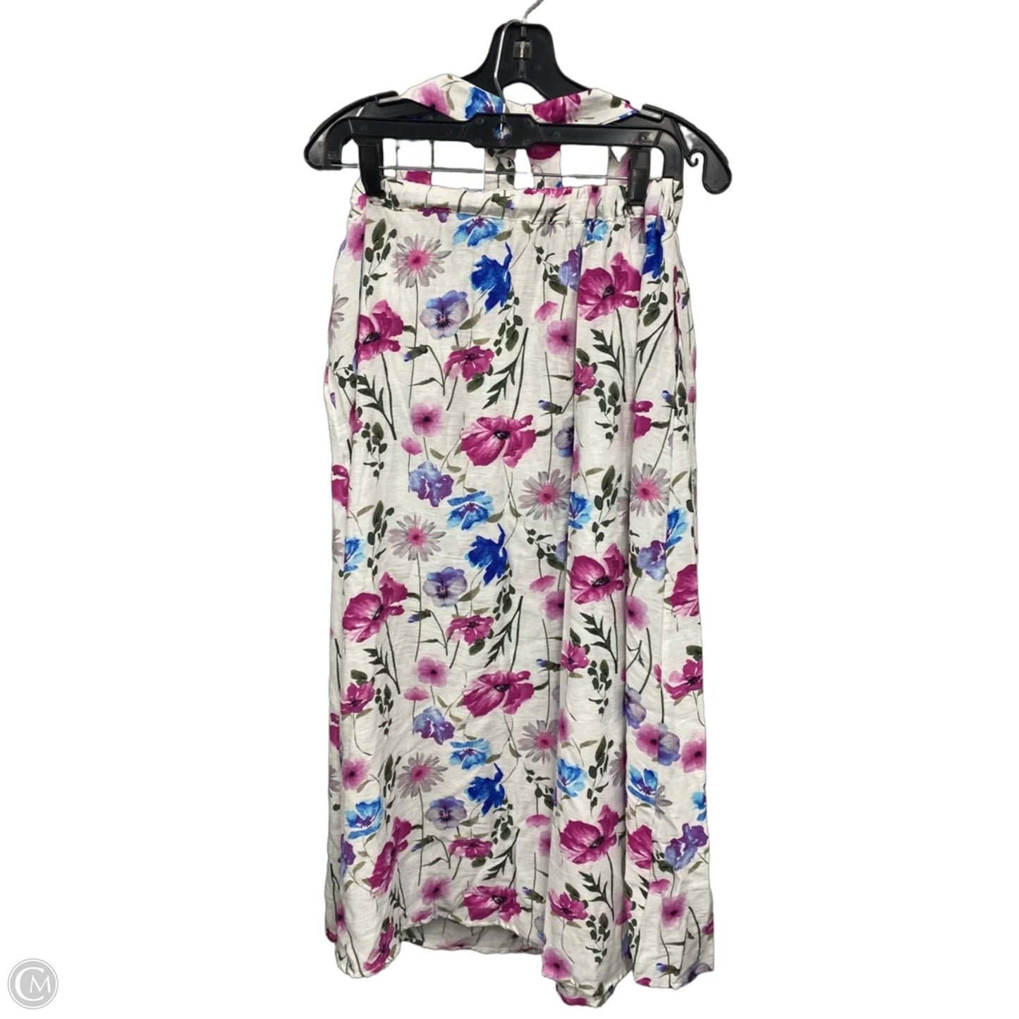 Skirt Set 2pc By Haute Monde In Purple & White, Size: L