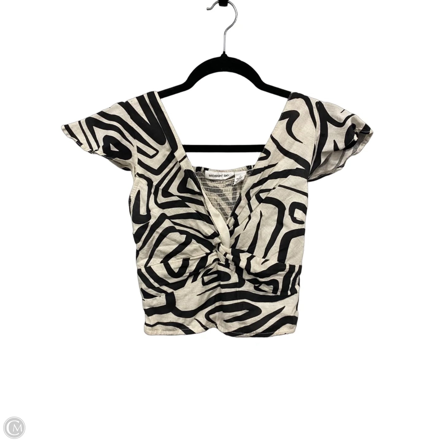Top Short Sleeve By Clothes Mentor In Black & Tan, Size: S