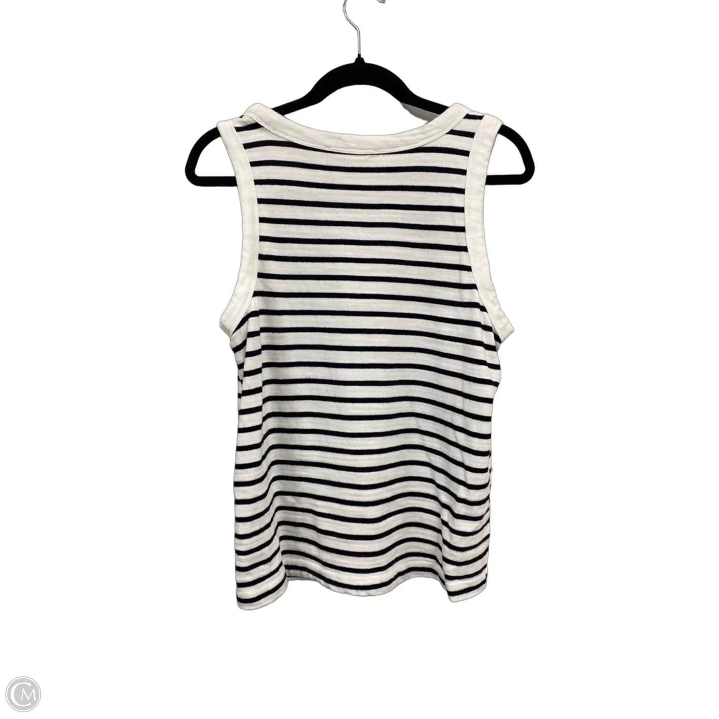 Top Sleeveless By Loft In Black & White, Size: L