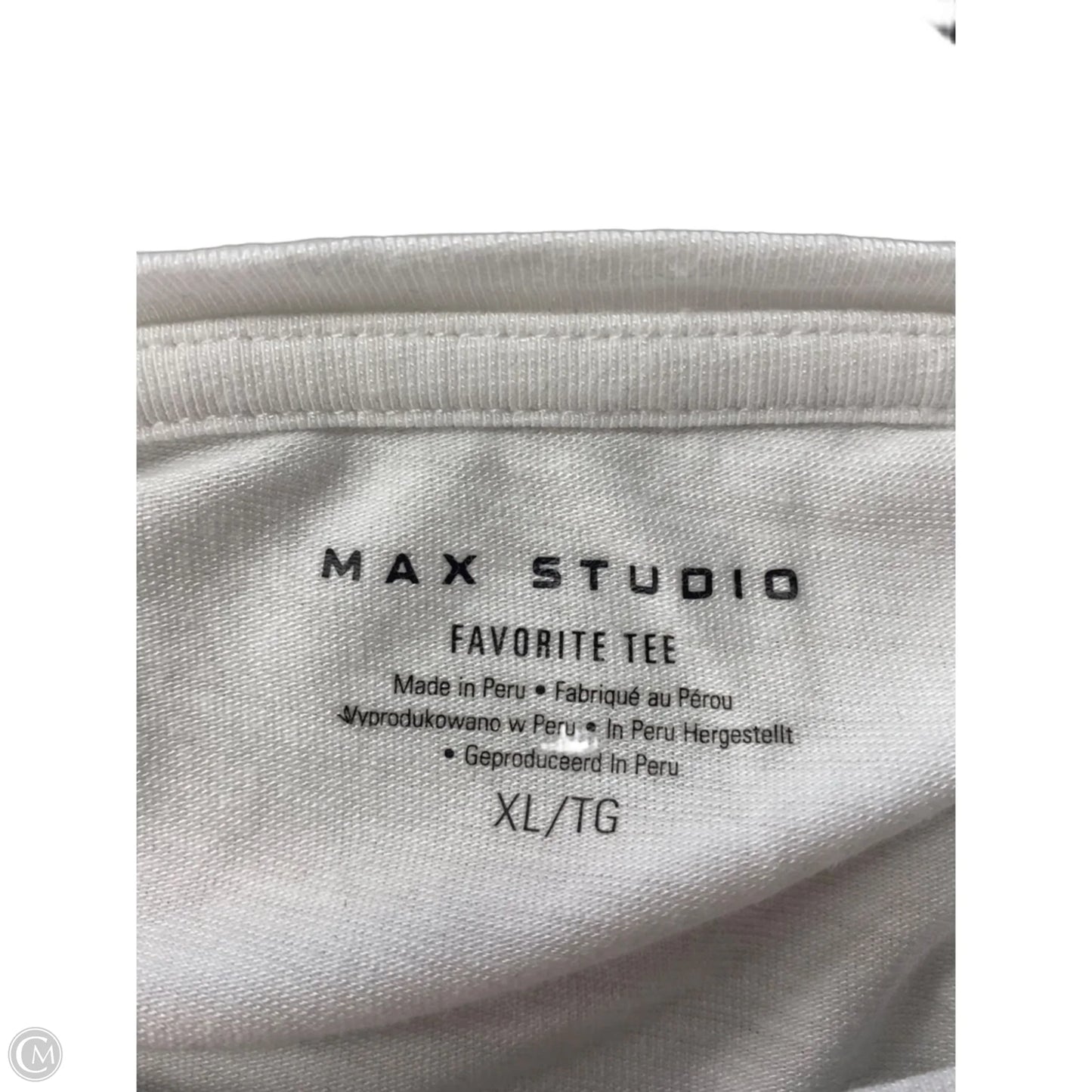 Top Short Sleeve Basic By Max Studio In White, Size: Xl